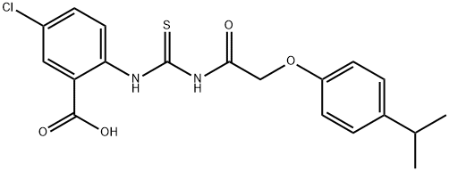 5-CHLORO-2-[[[[[4-(1-METHYLETHYL)PHENOXY]ACETYL]AMINO]THIOXOMETHYL]AMINO]-BENZOIC ACID Structural