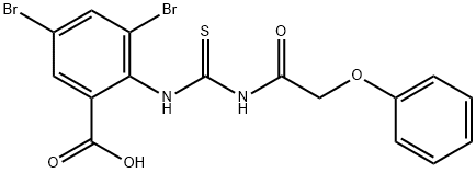 3,5-DIBROMO-2-[[[(PHENOXYACETYL)AMINO]THIOXOMETHYL]AMINO]-BENZOIC ACID Structural