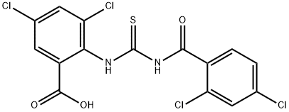 3,5-DICHLORO-2-[[[(2,4-DICHLOROBENZOYL)AMINO]THIOXOMETHYL]AMINO]-BENZOIC ACID Structural