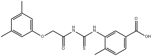 3-[[[[(3,5-DIMETHYLPHENOXY)ACETYL]AMINO]THIOXOMETHYL]AMINO]-4-METHYL-BENZOIC ACID Structural