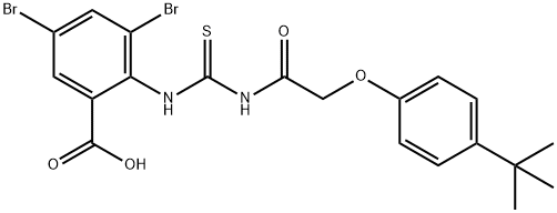 3,5-DIBROMO-2-[[[[[4-(1,1-DIMETHYLETHYL)PHENOXY]ACETYL]AMINO]THIOXOMETHYL]AMINO]-BENZOIC ACID