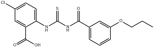 5-CHLORO-2-[[[(3-PROPOXYBENZOYL)AMINO]THIOXOMETHYL]AMINO]-BENZOIC ACID Structural