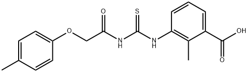 2-METHYL-3-[[[[(4-METHYLPHENOXY)ACETYL]AMINO]THIOXOMETHYL]AMINO]-BENZOIC ACID Structural