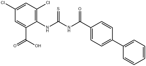 2-[[[([1,1'-BIPHENYL]-4-YLCARBONYL)AMINO]THIOXOMETHYL]AMINO]-3,5-DICHLORO-BENZOIC ACID