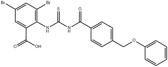 3,5-DIBROMO-2-[[[[4-(PHENOXYMETHYL)BENZOYL]AMINO]THIOXOMETHYL]AMINO]-BENZOIC ACID