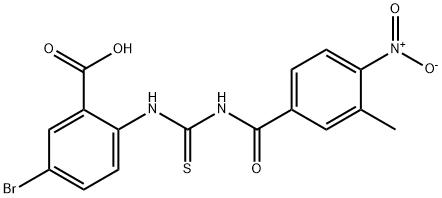 5-BROMO-2-[[[(3-METHYL-4-NITROBENZOYL)AMINO]THIOXOMETHYL]AMINO]-BENZOIC ACID Structural