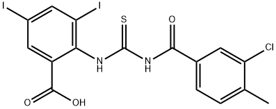 2-[[[(3-CHLORO-4-METHYLBENZOYL)AMINO]THIOXOMETHYL]AMINO]-3,5-DIIODO-BENZOIC ACID Structural