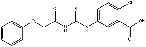 2-CHLORO-5-[[[(PHENOXYACETYL)AMINO]THIOXOMETHYL]AMINO]-BENZOIC ACID Structural