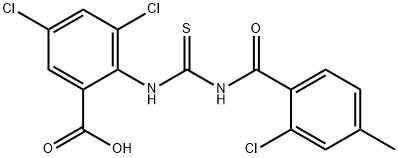 3,5-DICHLORO-2-[[[(2-CHLORO-4-METHYLBENZOYL)AMINO]THIOXOMETHYL]AMINO]-BENZOIC ACID Structural