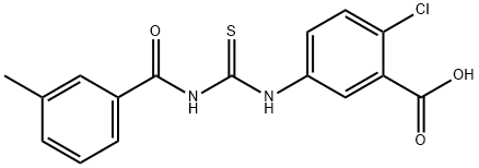 2-CHLORO-5-[[[(3-METHYLBENZOYL)AMINO]THIOXOMETHYL]AMINO]-BENZOIC ACID Structural