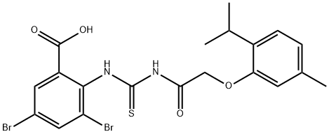 3,5-DIBROMO-2-[[[[[5-METHYL-2-(1-METHYLETHYL)PHENOXY]ACETYL]AMINO]THIOXOMETHYL]AMINO]-BENZOIC ACID