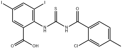 2-[[[(2-CHLORO-4-METHYLBENZOYL)AMINO]THIOXOMETHYL]AMINO]-3,5-DIIODO-BENZOIC ACID Structural