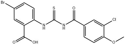 5-BROMO-2-[[[(3-CHLORO-4-METHOXYBENZOYL)AMINO]THIOXOMETHYL]AMINO]-BENZOIC ACID