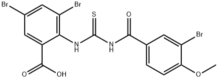 3,5-DIBROMO-2-[[[(3-BROMO-4-METHOXYBENZOYL)AMINO]THIOXOMETHYL]AMINO]-BENZOIC ACID