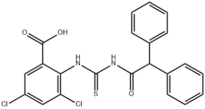 3,5-DICHLORO-2-[[[(DIPHENYLACETYL)AMINO]THIOXOMETHYL]AMINO]-BENZOIC ACID