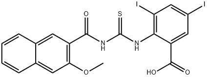 3,5-DIIODO-2-[[[[(3-METHOXY-2-NAPHTHALENYL)CARBONYL]AMINO]THIOXOMETHYL]AMINO]-BENZOIC ACID Structural