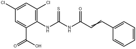 3,5-DICHLORO-2-[[[(1-OXO-3-PHENYL-2-PROPENYL)AMINO]THIOXOMETHYL]AMINO]-BENZOIC ACID Structural