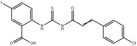 2-[[[[3-(4-CHLOROPHENYL)-1-OXO-2-PROPENYL]AMINO]THIOXOMETHYL]AMINO]-5-IODO-BENZOIC ACID