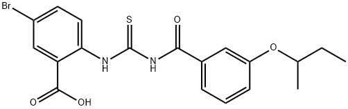 5-BROMO-2-[[[[3-(1-METHYLPROPOXY)BENZOYL]AMINO]THIOXOMETHYL]AMINO]-BENZOIC ACID Structural