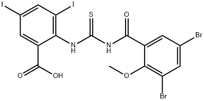 2-[[[(3,5-DIBROMO-2-METHOXYBENZOYL)AMINO]THIOXOMETHYL]AMINO]-3,5-DIIODO-BENZOIC ACID