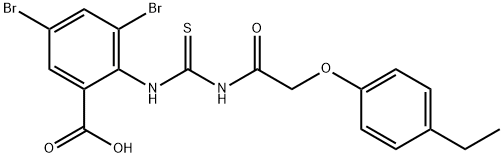 3,5-DIBROMO-2-[[[[(4-ETHYLPHENOXY)ACETYL]AMINO]THIOXOMETHYL]AMINO]-BENZOIC ACID Structural