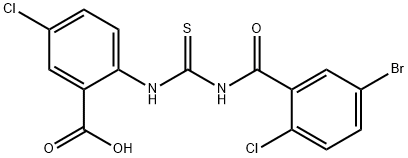 2-[[[(5-BROMO-2-CHLOROBENZOYL)AMINO]THIOXOMETHYL]AMINO]-5-CHLORO-BENZOIC ACID Structural