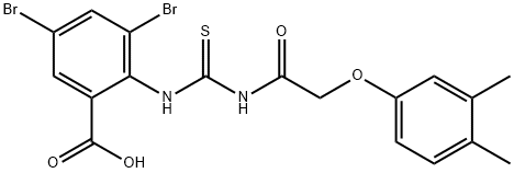 3,5-DIBROMO-2-[[[[(3,4-DIMETHYLPHENOXY)ACETYL]AMINO]THIOXOMETHYL]AMINO]-BENZOIC ACID