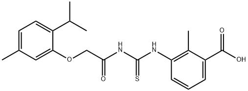 2-METHYL-3-[[[[[5-METHYL-2-(1-METHYLETHYL)PHENOXY]ACETYL]AMINO]THIOXOMETHYL]AMINO]-BENZOIC ACID Structural