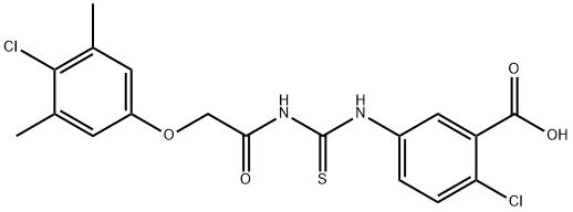 2-CHLORO-5-[[[[(4-CHLORO-3,5-DIMETHYLPHENOXY)ACETYL]AMINO]THIOXOMETHYL]AMINO]-BENZOIC ACID