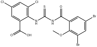 3,5-DICHLORO-2-[[[(3,5-DIBROMO-2-METHOXYBENZOYL)AMINO]THIOXOMETHYL]AMINO]-BENZOIC ACID