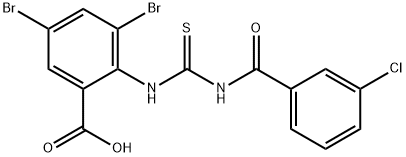 3,5-DIBROMO-2-[[[(3-CHLOROBENZOYL)AMINO]THIOXOMETHYL]AMINO]-BENZOIC ACID