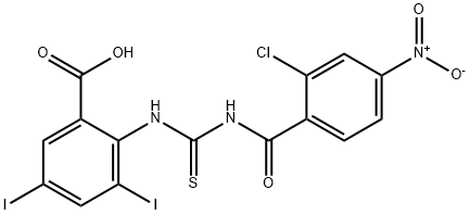 2-[[[(2-CHLORO-4-NITROBENZOYL)AMINO]THIOXOMETHYL]AMINO]-3,5-DIIODO-BENZOIC ACID