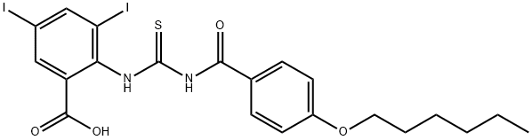 2-[[[[4-(HEXYLOXY)BENZOYL]AMINO]THIOXOMETHYL]AMINO]-3,5-DIIODO-BENZOIC ACID