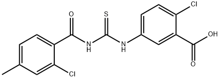 2-CHLORO-5-[[[(2-CHLORO-4-METHYLBENZOYL)AMINO]THIOXOMETHYL]AMINO]-BENZOIC ACID Structural