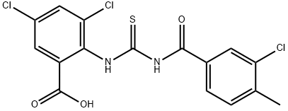 3,5-DICHLORO-2-[[[(3-CHLORO-4-METHYLBENZOYL)AMINO]THIOXOMETHYL]AMINO]-BENZOIC ACID Structural