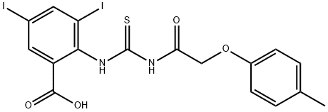 3,5-DIIODO-2-[[[[(4-METHYLPHENOXY)ACETYL]AMINO]THIOXOMETHYL]AMINO]-BENZOIC ACID Structural