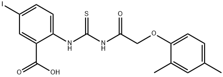 2-[[[[(2,4-DIMETHYLPHENOXY)ACETYL]AMINO]THIOXOMETHYL]AMINO]-5-IODO-BENZOIC ACID Structural