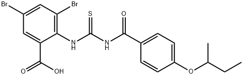 3,5-DIBROMO-2-[[[[4-(1-METHYLPROPOXY)BENZOYL]AMINO]THIOXOMETHYL]AMINO]-BENZOIC ACID