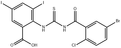 2-[[[(5-BROMO-2-CHLOROBENZOYL)AMINO]THIOXOMETHYL]AMINO]-3,5-DIIODO-BENZOIC ACID