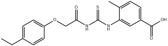 3-[[[[(4-ETHYLPHENOXY)ACETYL]AMINO]THIOXOMETHYL]AMINO]-4-METHYL-BENZOIC ACID Structural