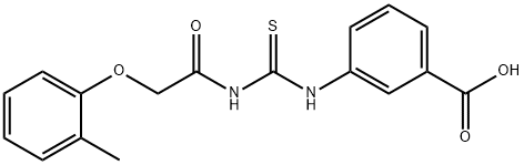 3-[[[[(2-METHYLPHENOXY)ACETYL]AMINO]THIOXOMETHYL]AMINO]-BENZOIC ACID Structural