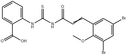 2-[[[[3-(3,5-DIBROMO-2-METHOXYPHENYL)-1-OXO-2-PROPENYL]AMINO]THIOXOMETHYL]AMINO]-BENZOIC ACID