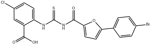 2-[[[[[5-(4-BROMOPHENYL)-2-FURANYL]CARBONYL]AMINO]THIOXOMETHYL]AMINO]-5-CHLORO-BENZOIC ACID