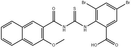 3,5-DIBROMO-2-[[[[(3-METHOXY-2-NAPHTHALENYL)CARBONYL]AMINO]THIOXOMETHYL]AMINO]-BENZOIC ACID