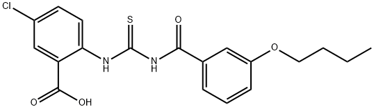 2-[[[(3-BUTOXYBENZOYL)AMINO]THIOXOMETHYL]AMINO]-5-CHLORO-BENZOIC ACID Structural