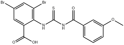 3,5-DIBROMO-2-[[[(3-METHOXYBENZOYL)AMINO]THIOXOMETHYL]AMINO]-BENZOIC ACID