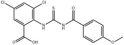 3,5-DICHLORO-2-[[[(4-METHOXYBENZOYL)AMINO]THIOXOMETHYL]AMINO]-BENZOIC ACID Structural