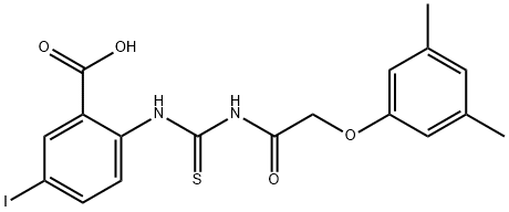 2-[[[[(3,5-DIMETHYLPHENOXY)ACETYL]AMINO]THIOXOMETHYL]AMINO]-5-IODO-BENZOIC ACID