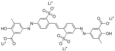 tetralithium 5,5'-[vinylenebis[(3-sulphonato-4,1-phenylene)azo]]bis[3-methylsalicylate] Structural