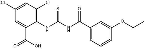 3,5-DICHLORO-2-[[[(3-ETHOXYBENZOYL)AMINO]THIOXOMETHYL]AMINO]-BENZOIC ACID Structural